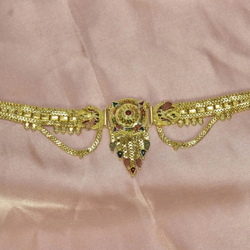Elegant Gold Plated Bridal Enamel Bajuband/Armlet