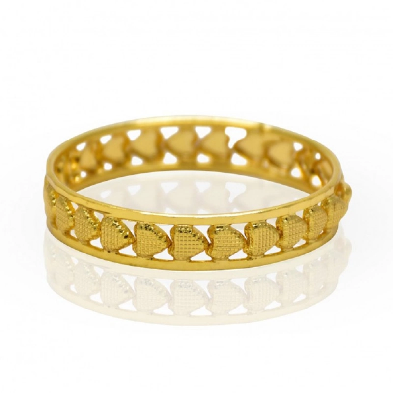 Gold Plated Heart Shape Baby Girls Bangles