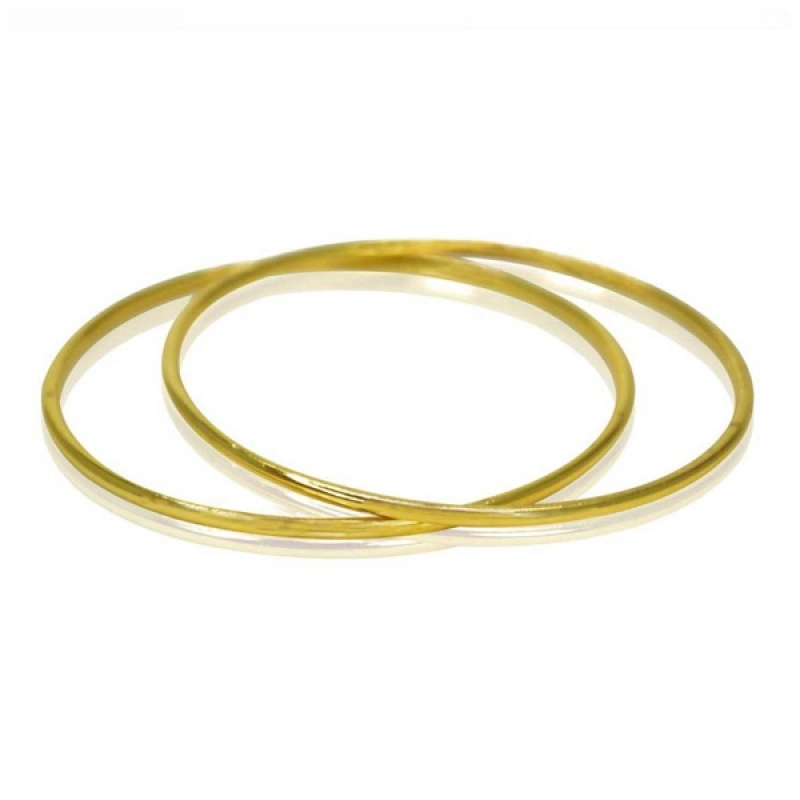 Gold Plated Simple Thin Daily Wear Plain Bangles