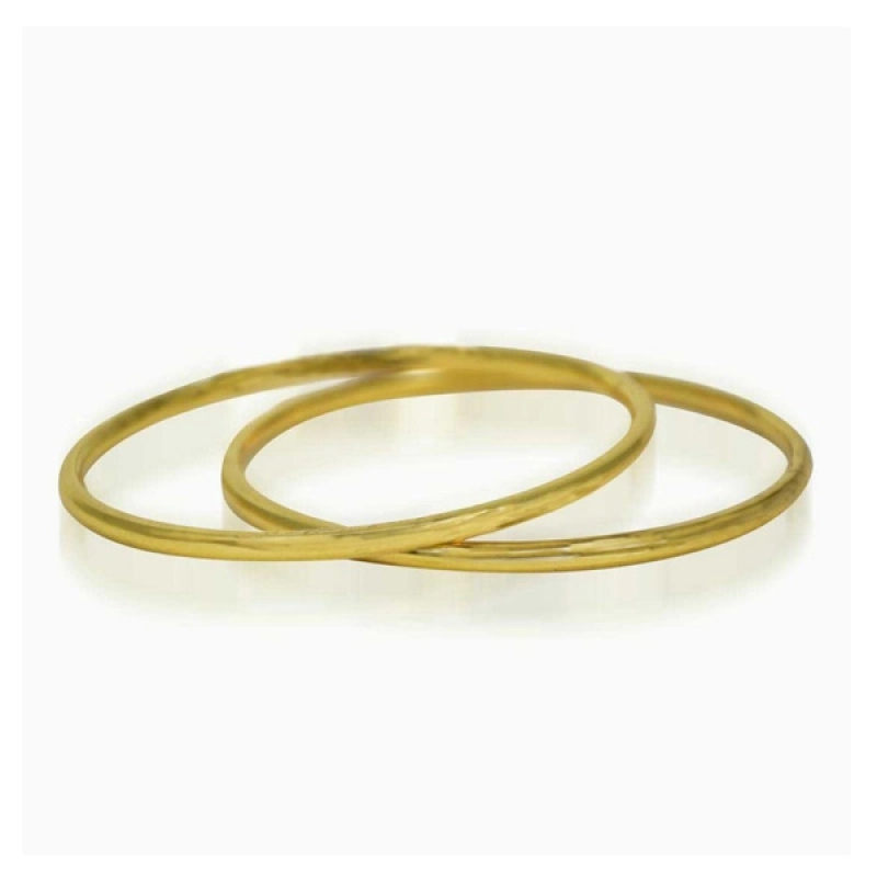 SIMPLE GOLD PLATED PLAIN DAILY WEAR THIN BANGLES