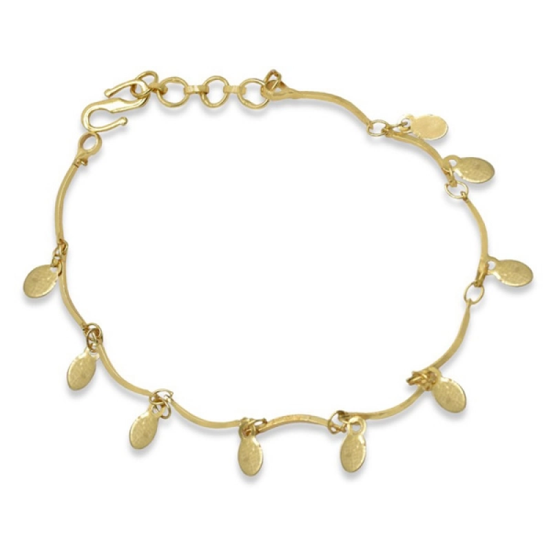 BEAUTIFUL GOLD PLATED OVAL HANGINGS BRACELET FOR LADIES