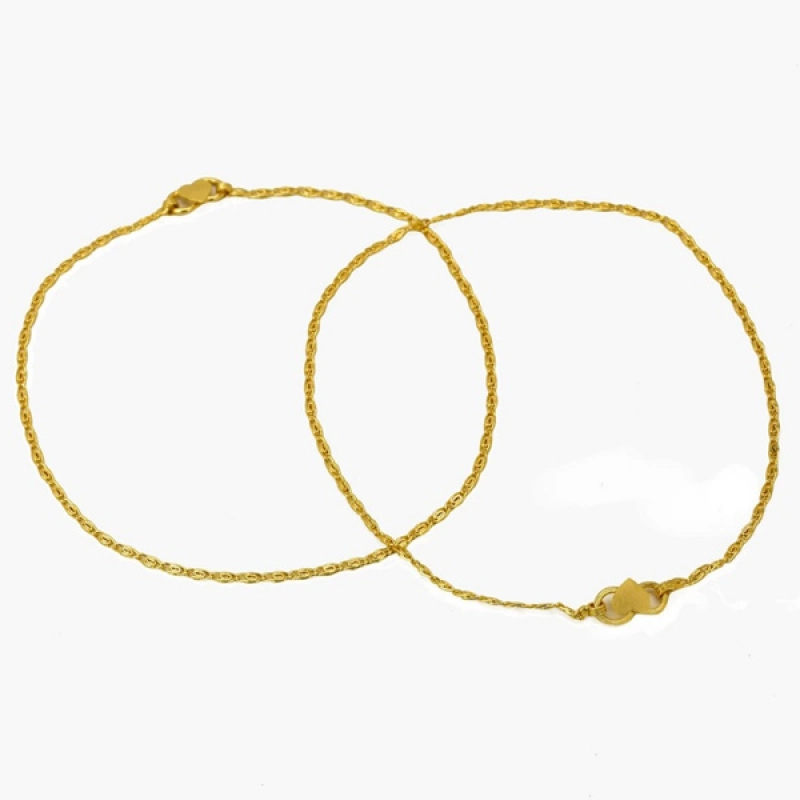 VERY DELICATE THIN DESIGNER GOLD PLATED ANKLETS PAYAL