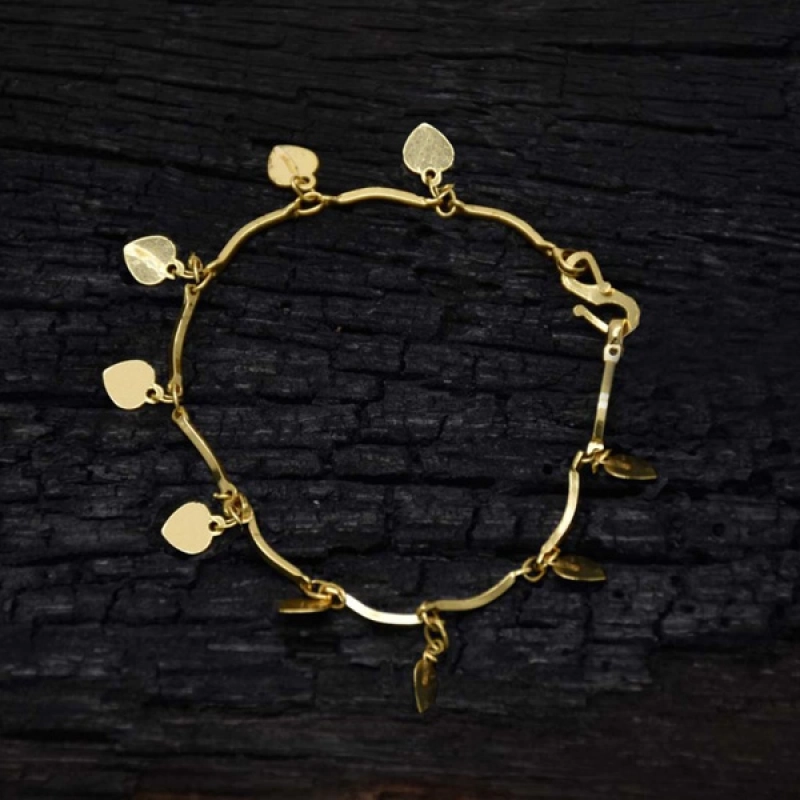 GOLD PLATED HEARTS HANGING LADIES BRACELETS
