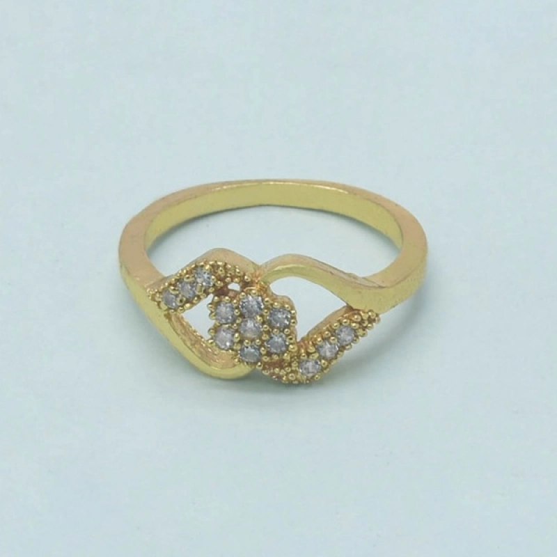 BEAUTIFUL GOLD PLATED DESIGNER WHITE STONE RINGS