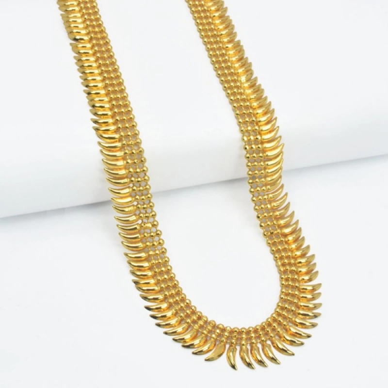 GOLD PLATED TRADITIONAL PULINAKHAM LONG CHAIN NECKLACE