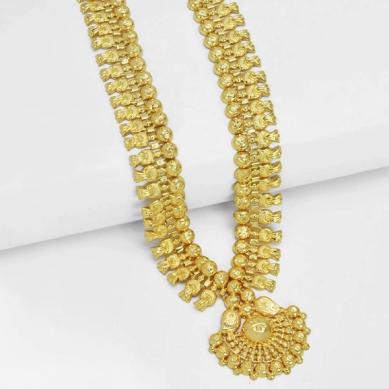SOUTH INDIAN GOLD PLATED DESIGNER WEDDING LONG CHAIN