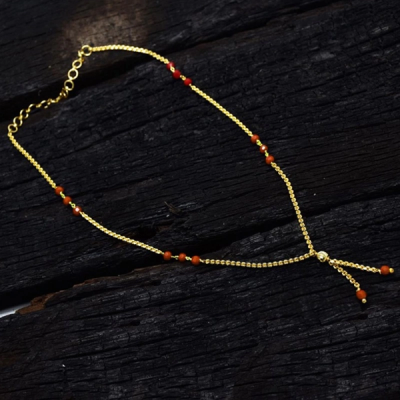 GOLD PLATED STONE CUTTING CHAIN