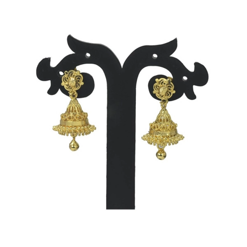 TRADITIONAL GOLD PLATED MEDIUM JHUMKAS FOR GIRLS