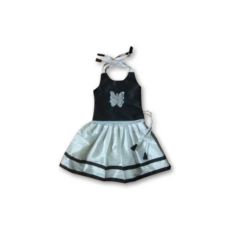 Most comfortable kids dress with white color skirt and black top. simple and elegant design gives pretty look to your little one.