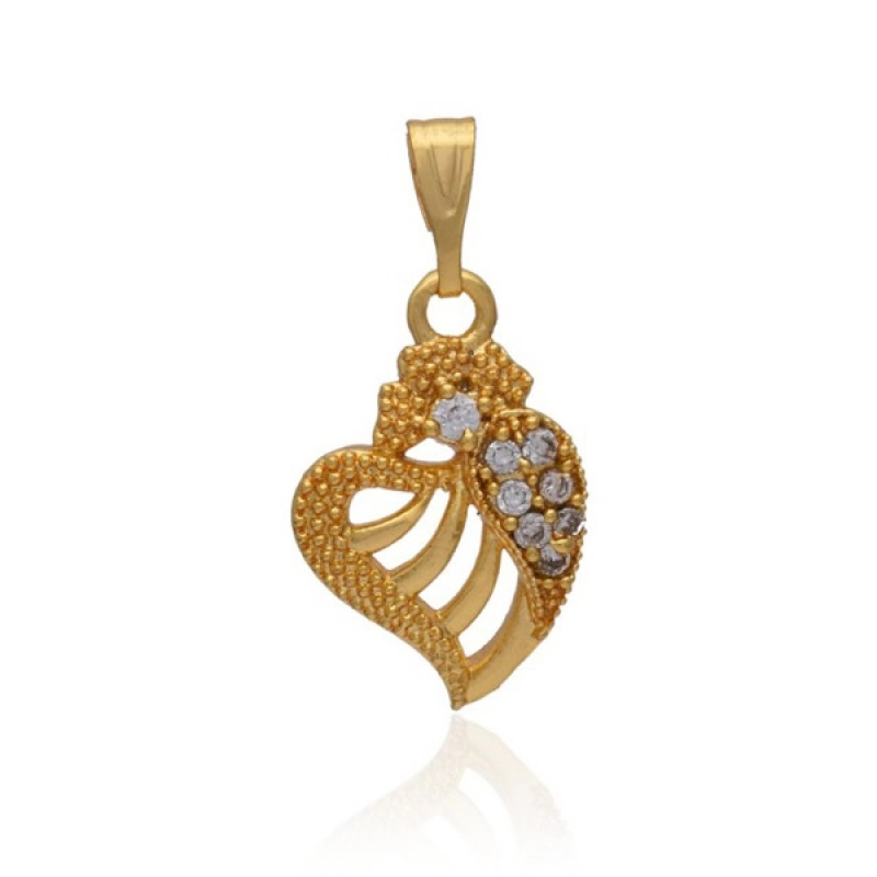MICRO GOLD PLATED LITTLE HEART STONE PENDANT