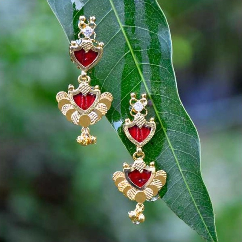 ONE GRAM PLATED TRADITIONAL TWO-STEP PALAKKA EAR DROPS