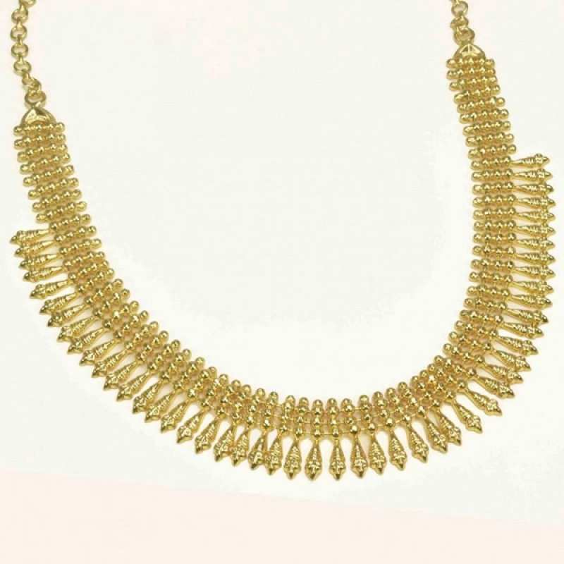 CONTEMPORARY DESIGN GOLD PLATED BRIDAL NECKLACE