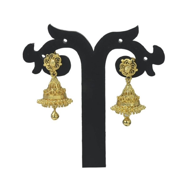 TRADITIONAL GOLD PLATED MEDIUM JHUMKAS FOR GIRLS