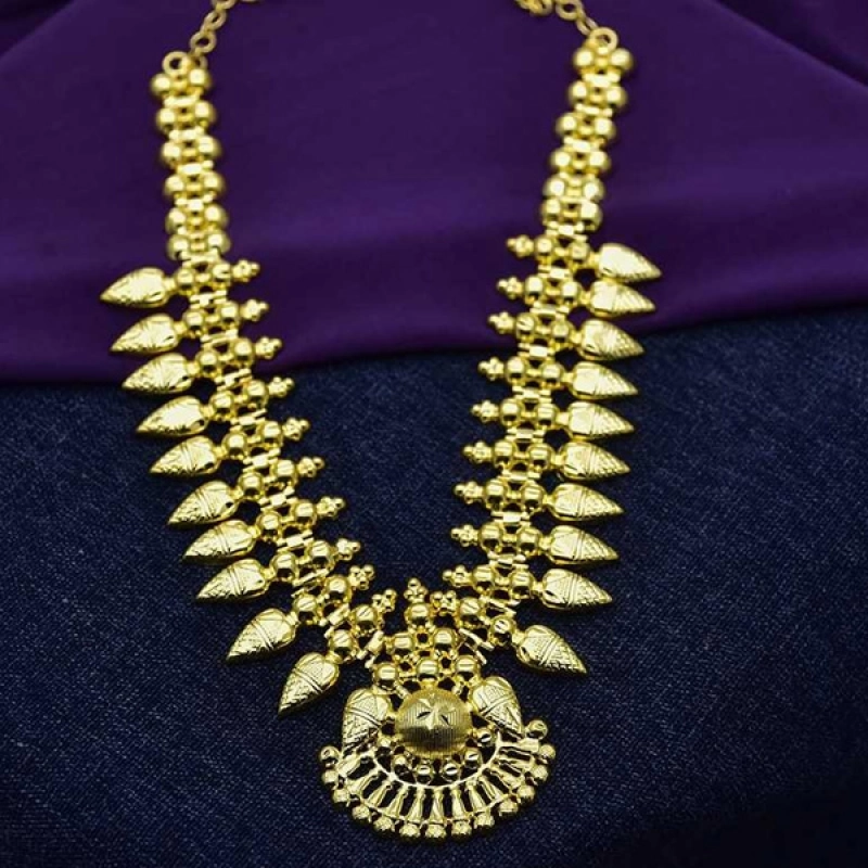 GOLD PLATED MULLAMOTTU SOUTH INDIAN TRADITIONAL NECKLACE