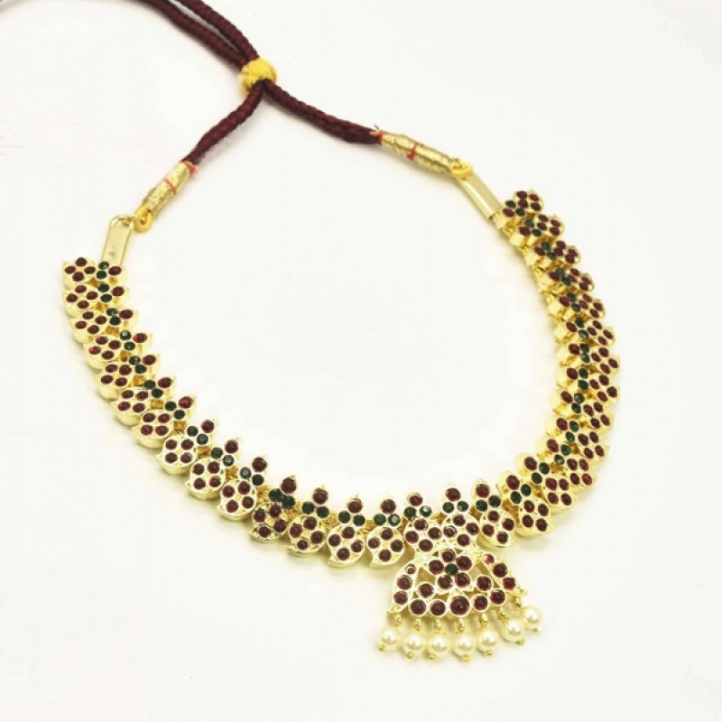 HIGH-QUALITY GOLD PLATED KEMP MANGO CLASSICAL DANCE NECKLACE