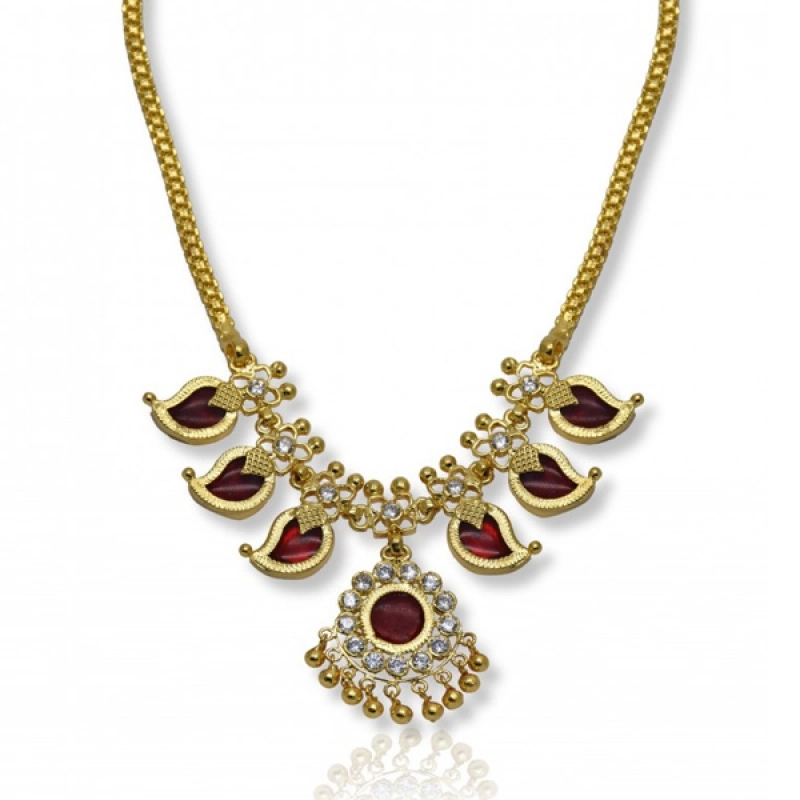 ONE GRAM GOLD PLATED TRADITIONAL MANGO NECKLACE