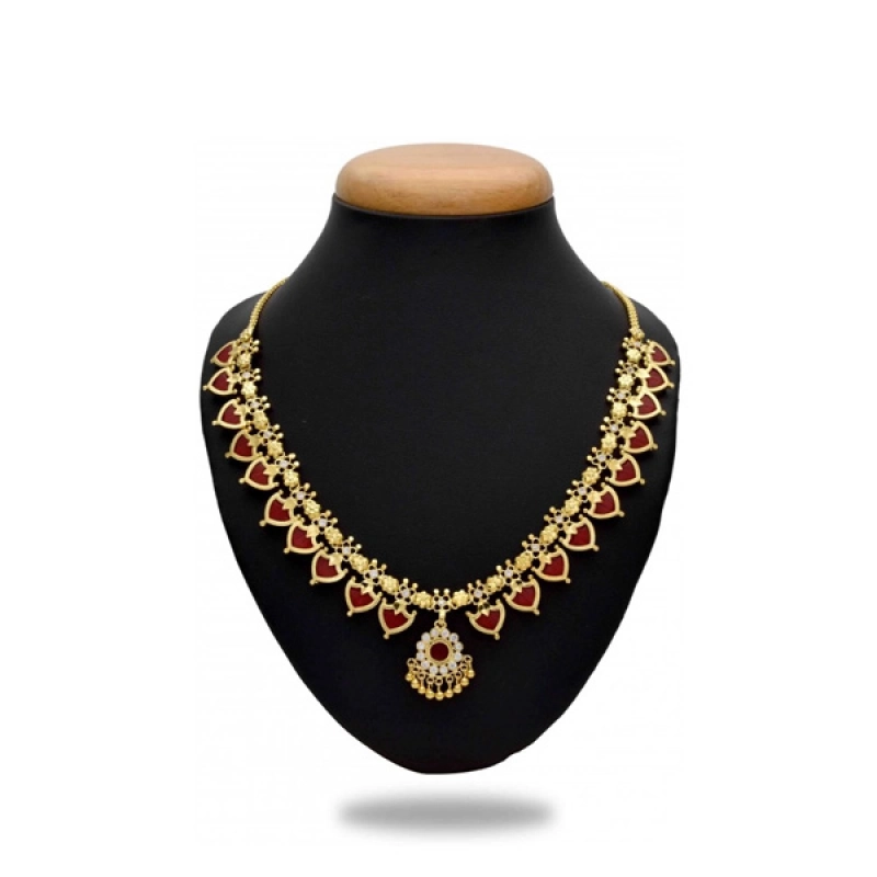 PREMIUM GOLD PLATED TRADITIONAL INDIAN PALAKKA NECKLACE