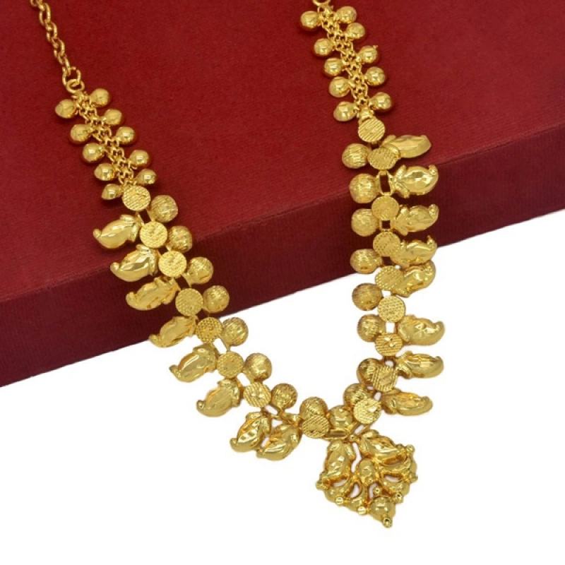 SOUTH INDIAN GOLD PLATED LIGHT-WEIGHT MANGO NECKLACE