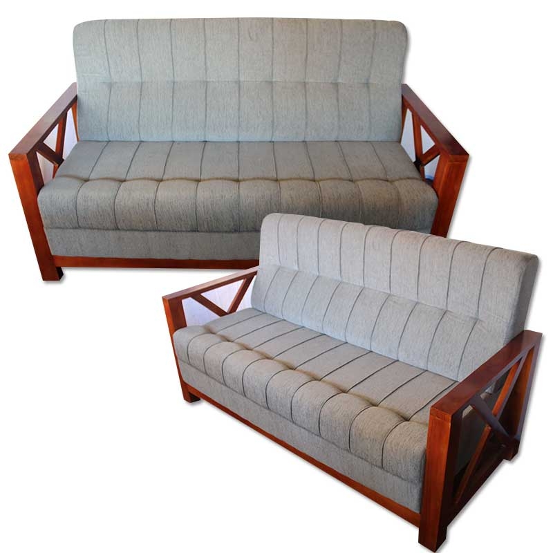 3 SEATER WOODEN BENCH WITH SOFA CUSIAN