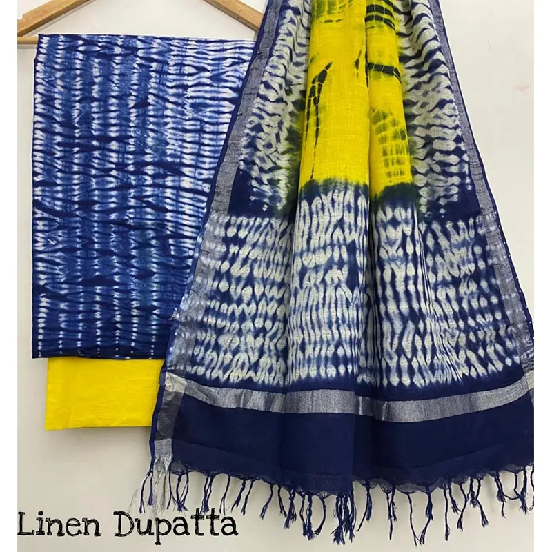 Material with linen dupatta