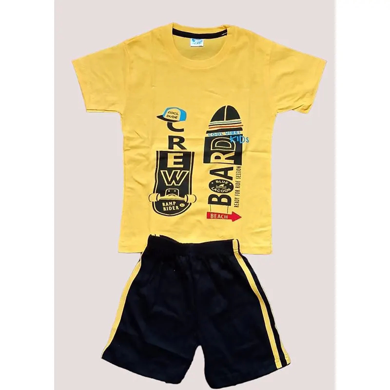 Boys T shirt & Shorts Set (yellow & black)