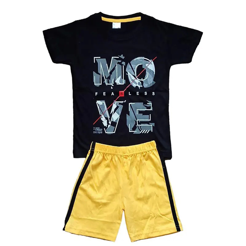 Boys T shirt & Shorts Set (black & yellow)