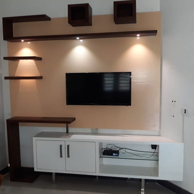  TV stand is suitable if you are keen on displaying artifacts and other showpieces along with the television.