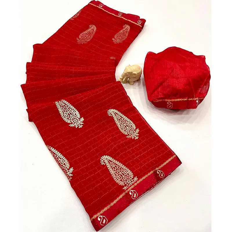 Georgette saree With Foil Work