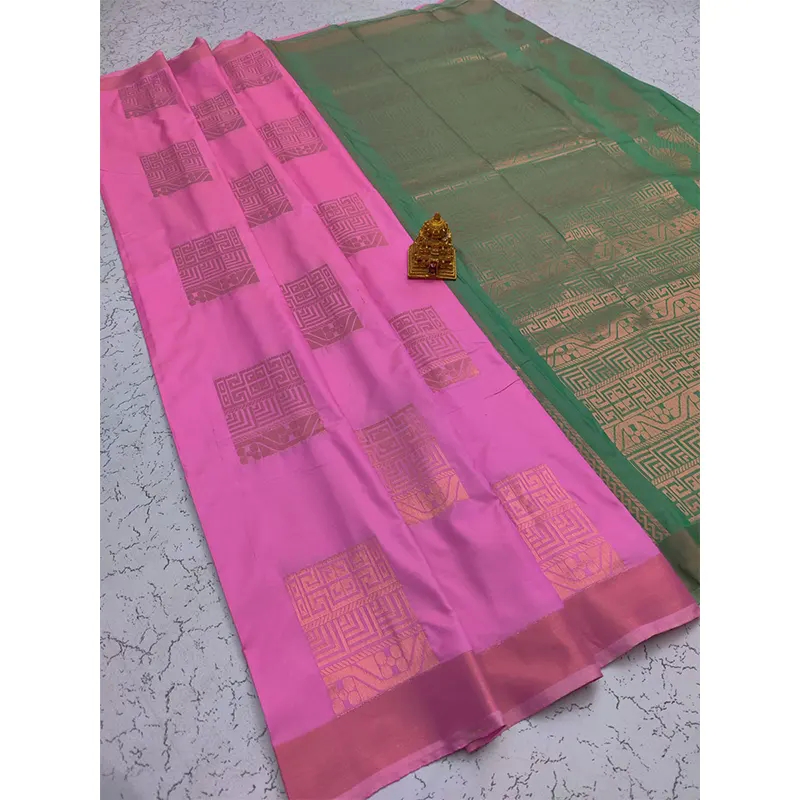  Kanchi special soft silk sarees (square & rectangle zari Butta print)