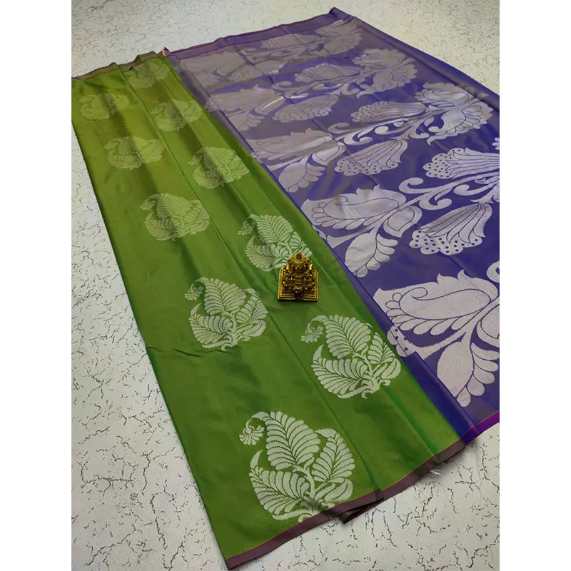 Kanchi special soft silk sarees (leaf Butta print)