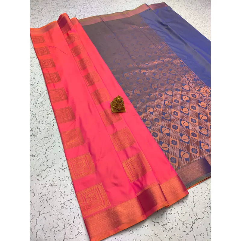 Kanchi special soft silk sarees (square Butta print)
