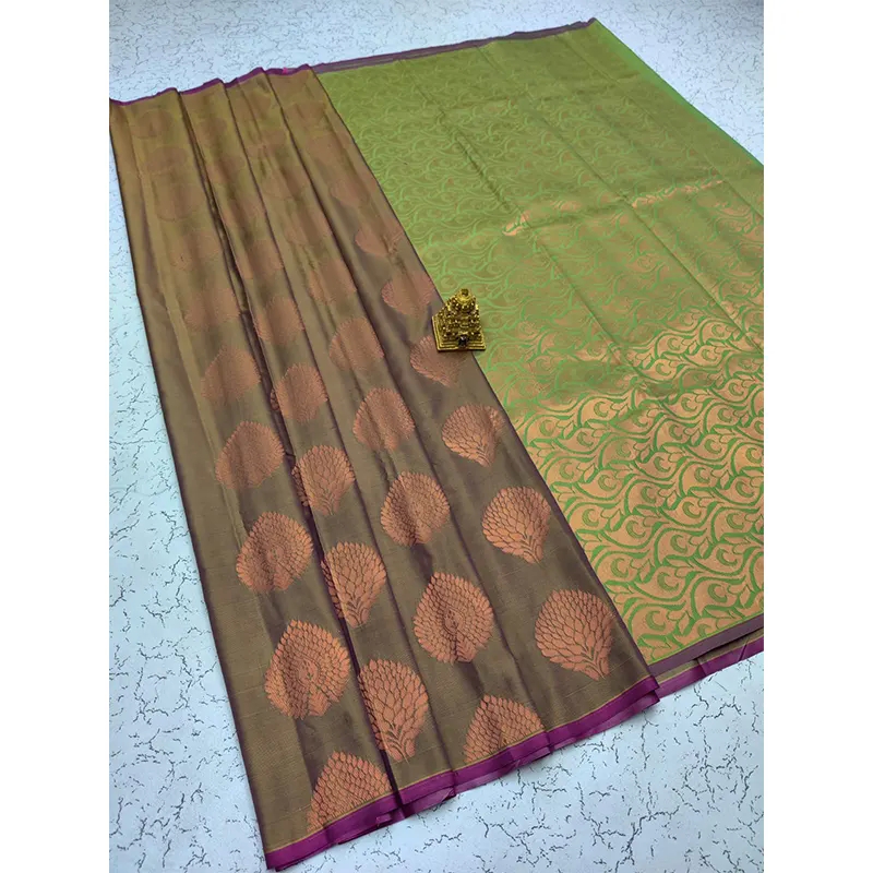 Kanchi special soft silk sarees (olive green)