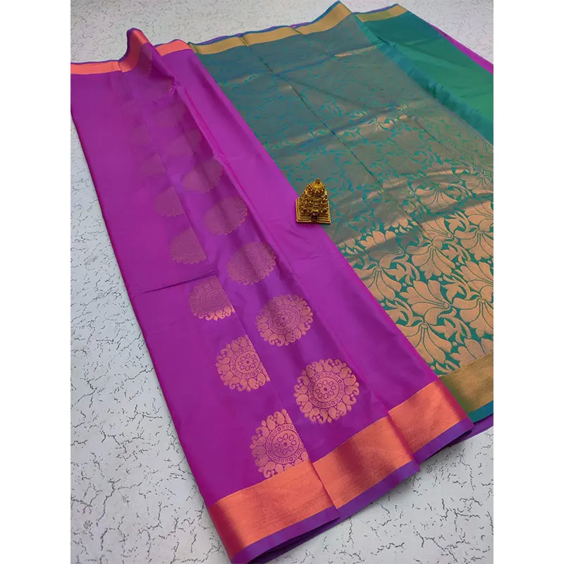 Kanchi special soft silk sarees (dark violet)