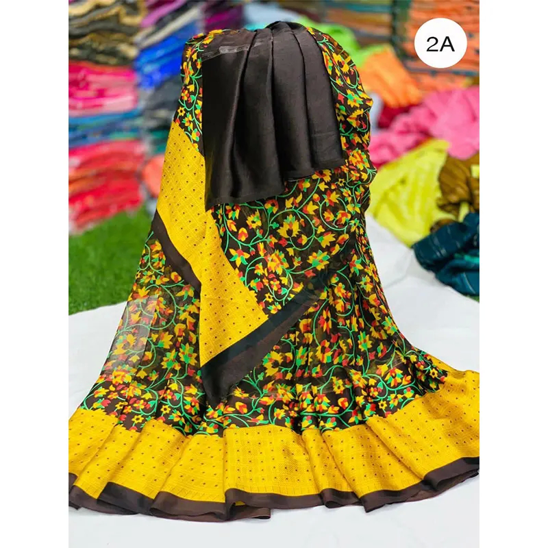 Weightless Satin Border saree(with flower design)