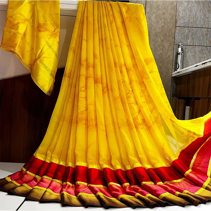 Weightless Satin Border saree (tie & dye design)