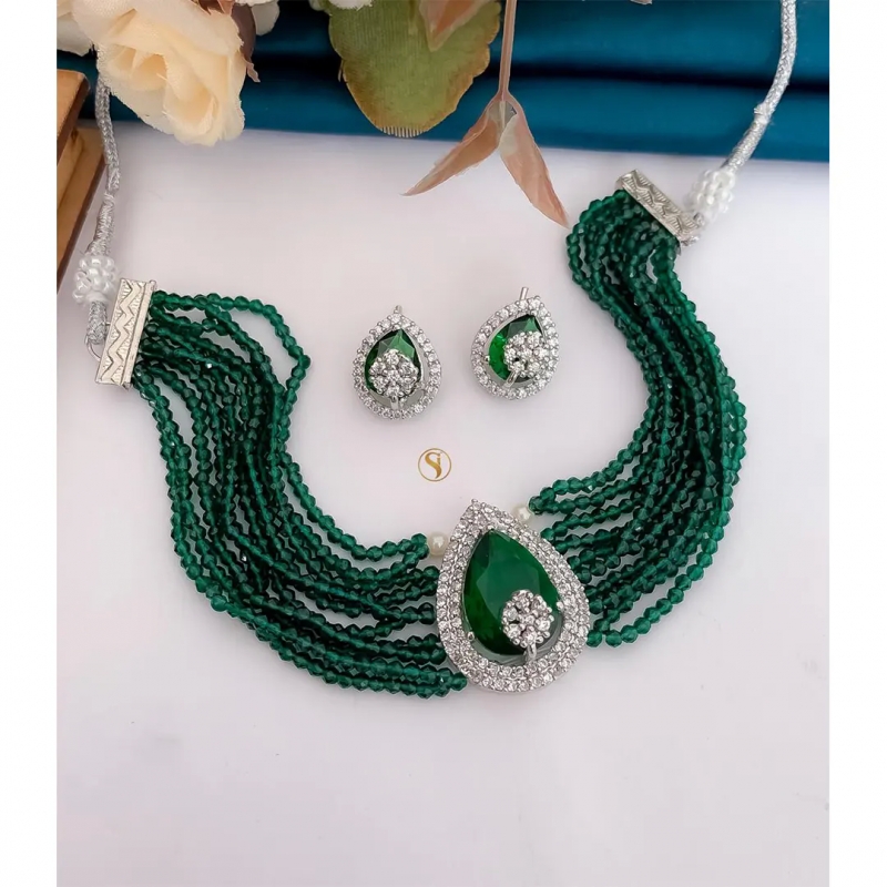 A D crystal hasadi necklace set